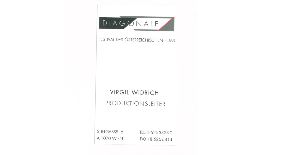 Visitenkarte „Diagonale“, 1993