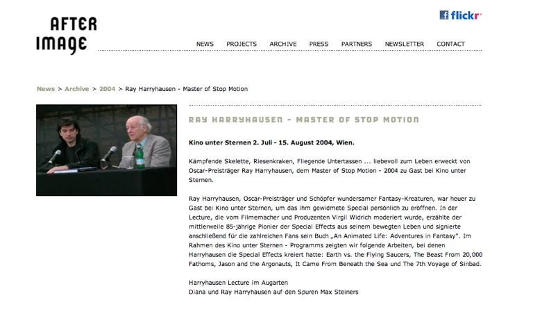 “Ray Harryhausen – Master of Stop Motion” at “Kino unter Sternen”. A talk with the creator of fighting skeletons, giant