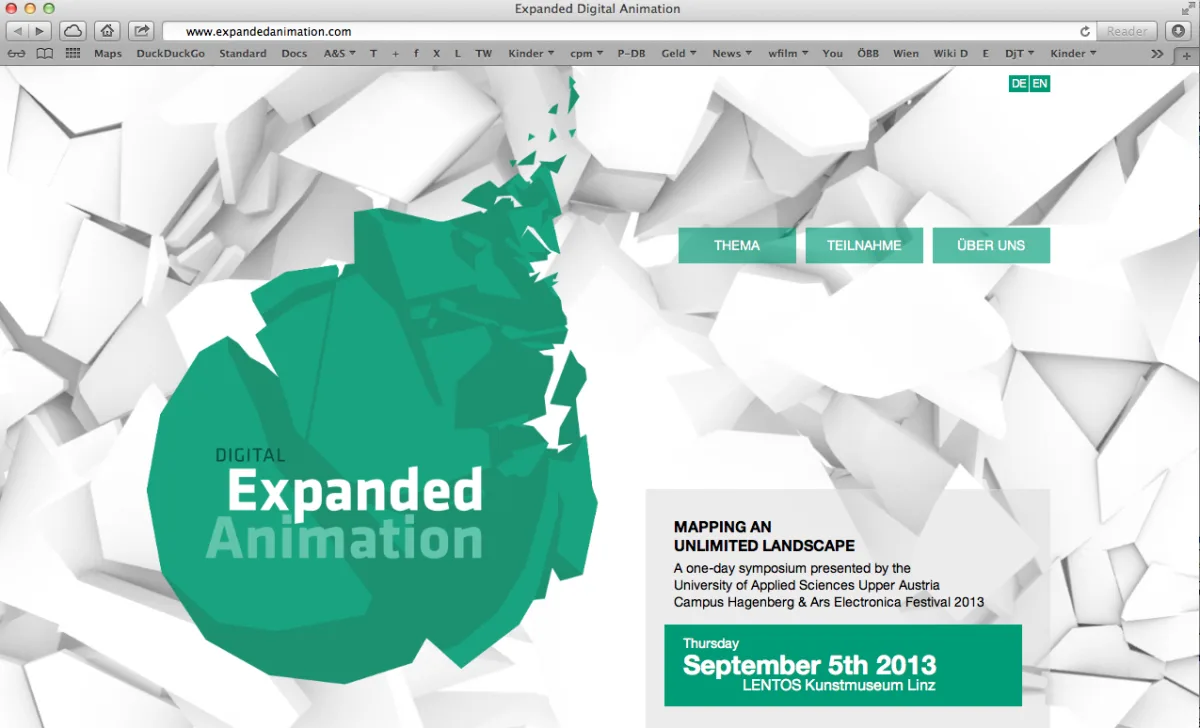 On 5.9.2013 lecture at the Ars Electronica within the program “Expanded Animation – Mapping an Unlimited Landscape” at t