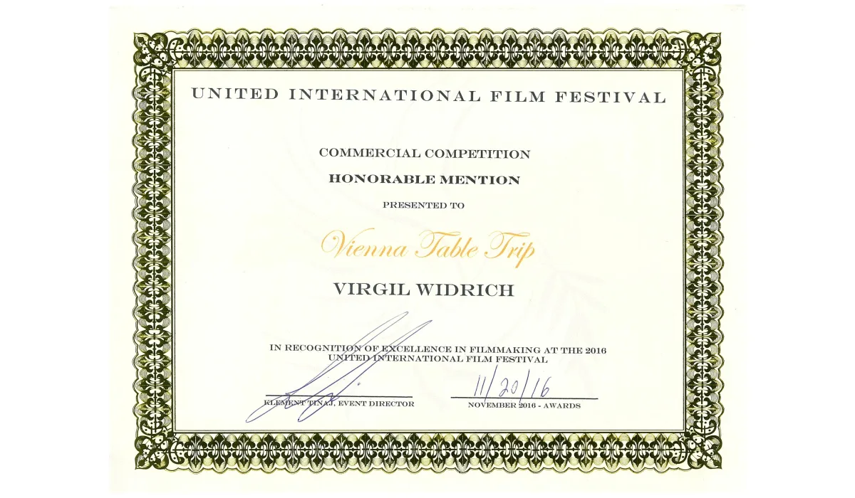 United International Film Festival – Los Angeles, USA – Honorable Mention