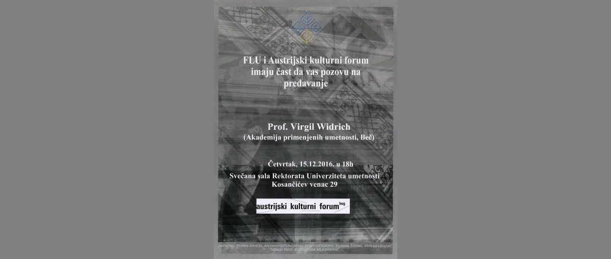 Lecture “In the studio with Virgil Widrich” at University of the Arts Belgrade. Screening of “Auch Farbe kann träumen”,