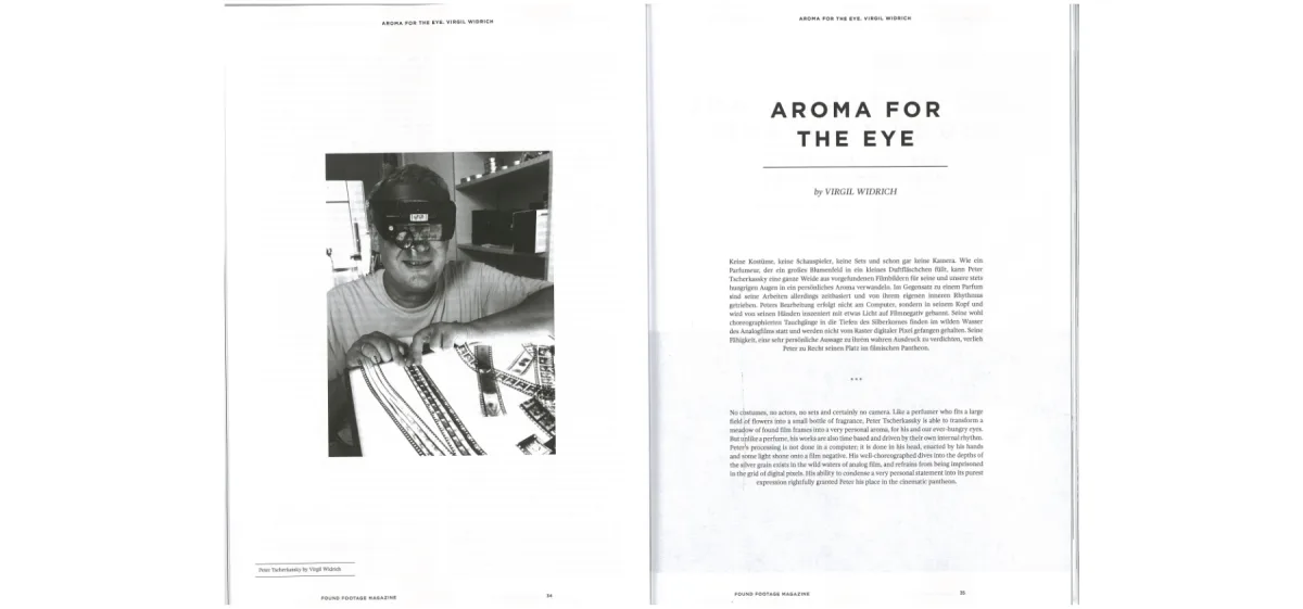 Contribution in the March issue of the Spanish “Found Footage Magazine” about Peter Tscherkassky.