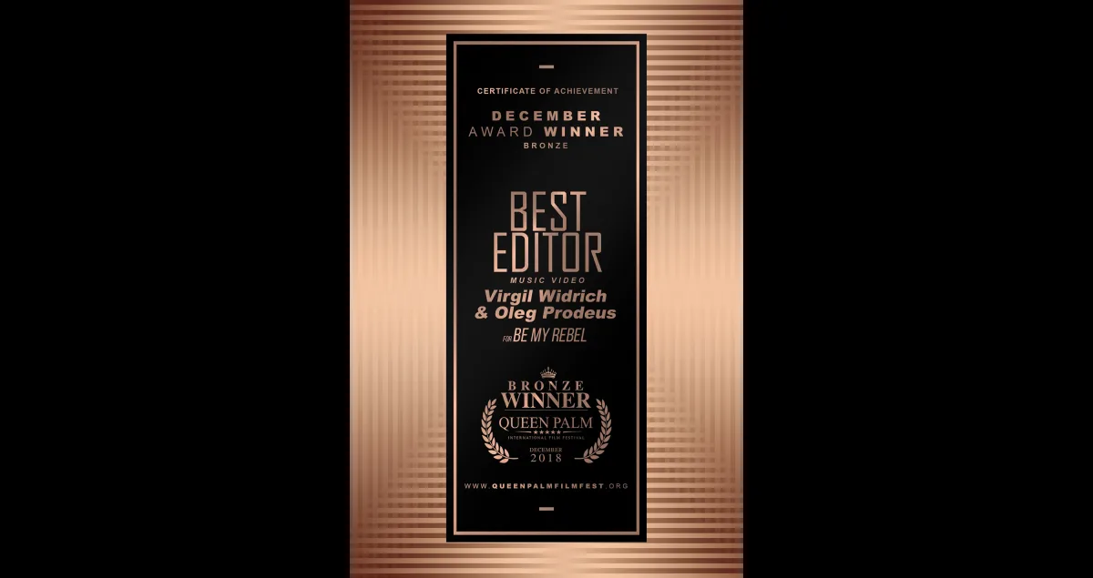 Queen Palm International Film Festival – Palm Springs – USA – Bronze Winner: Best Editing ★