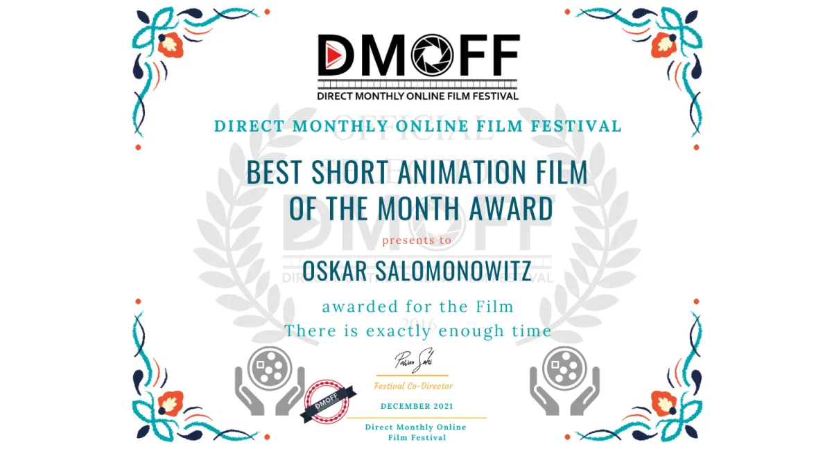 Direct Monthly Online Film Festival – Michigan USA – Best Short Animation Film of the Month Award ★
