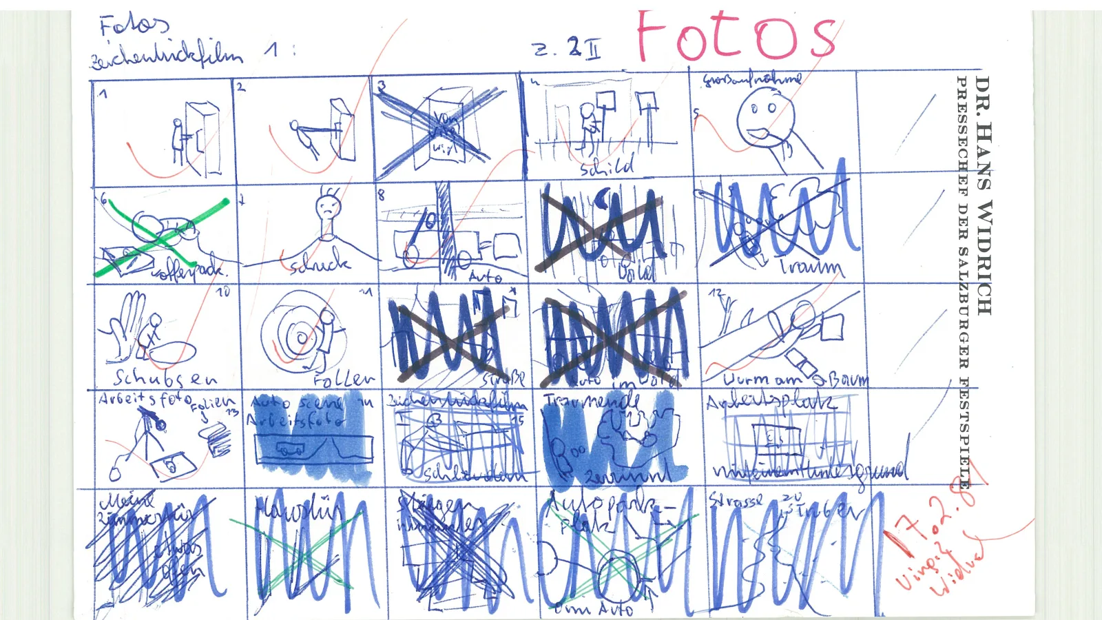“Color can dream”, story board, 17.2.1981