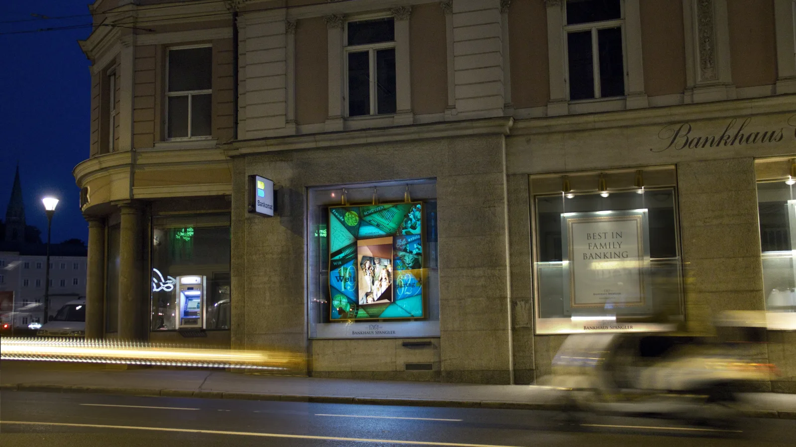 Bankhaus Spängler display window collage, photo: Virgil Widrich