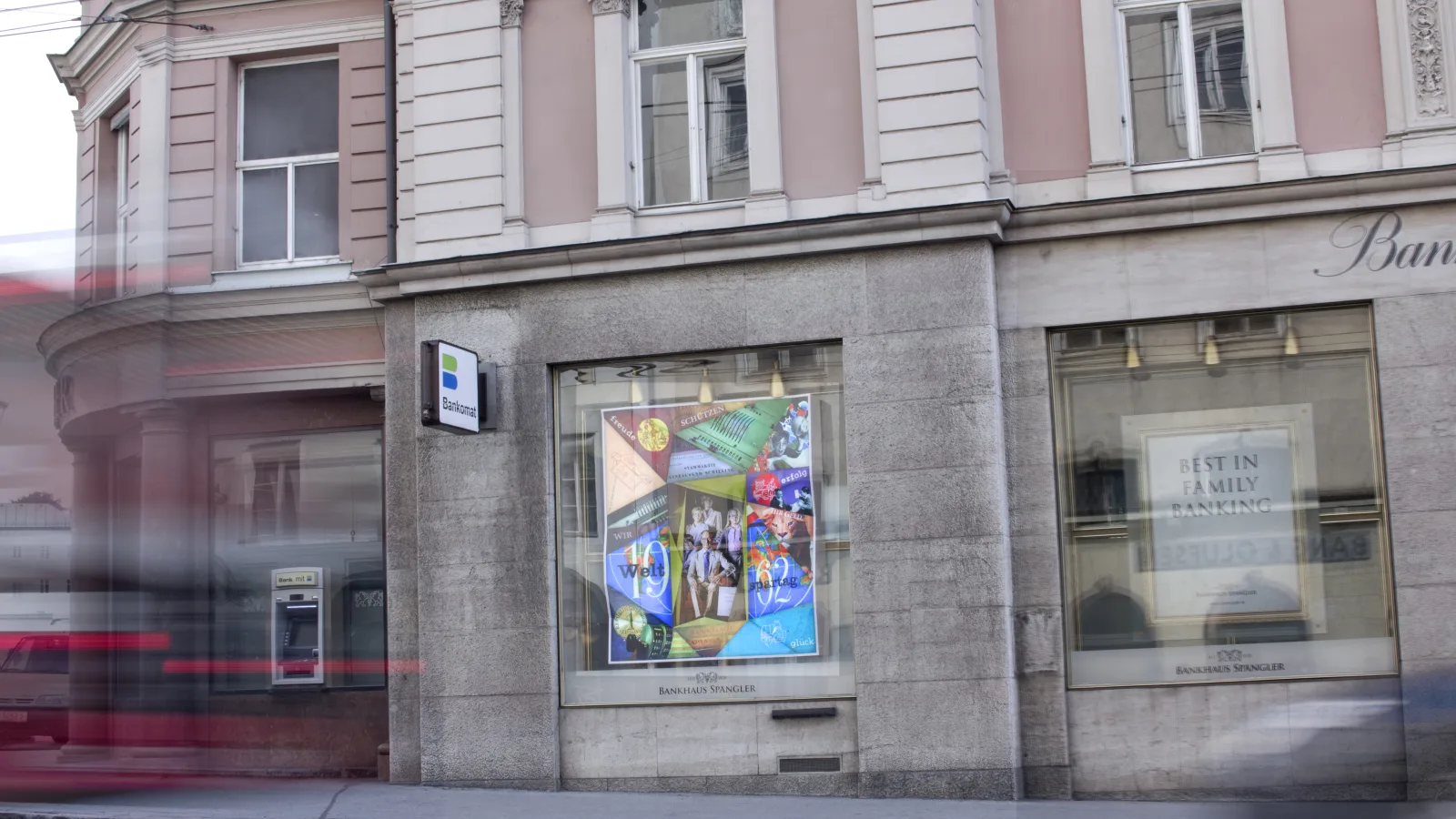 Bankhaus Spängler display window collage, photo: Virgil Widrich