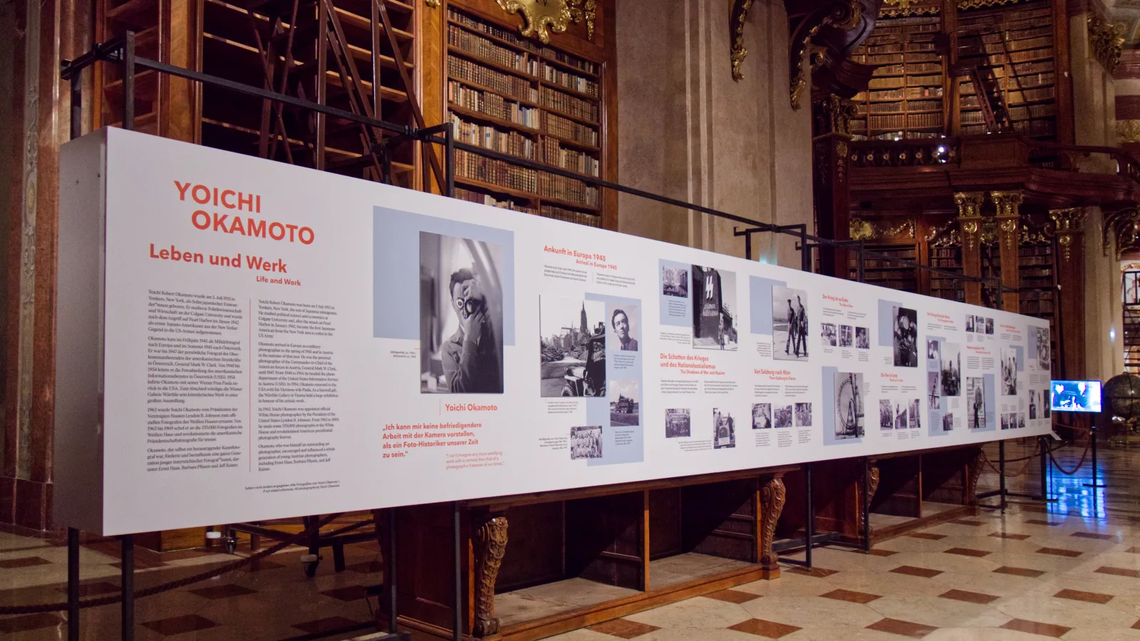 Ausstellung: „BILD MACHT POLITIK: Yoichi Okamoto. Ikone der Nachkriegsfotografie“, Österreichische Nationalbibliothek, Foto: Virgil Widrich, 2023