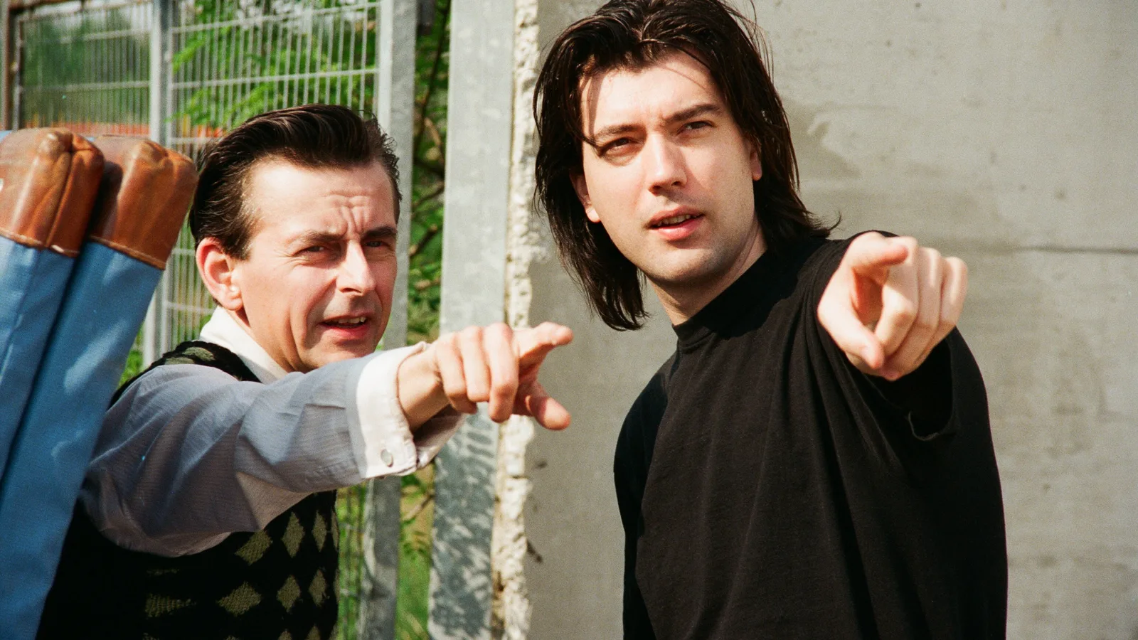 Dreharbeiten zu „Copy Shop“, April 2000, Johannes Silberschneider, Virgil Widrich