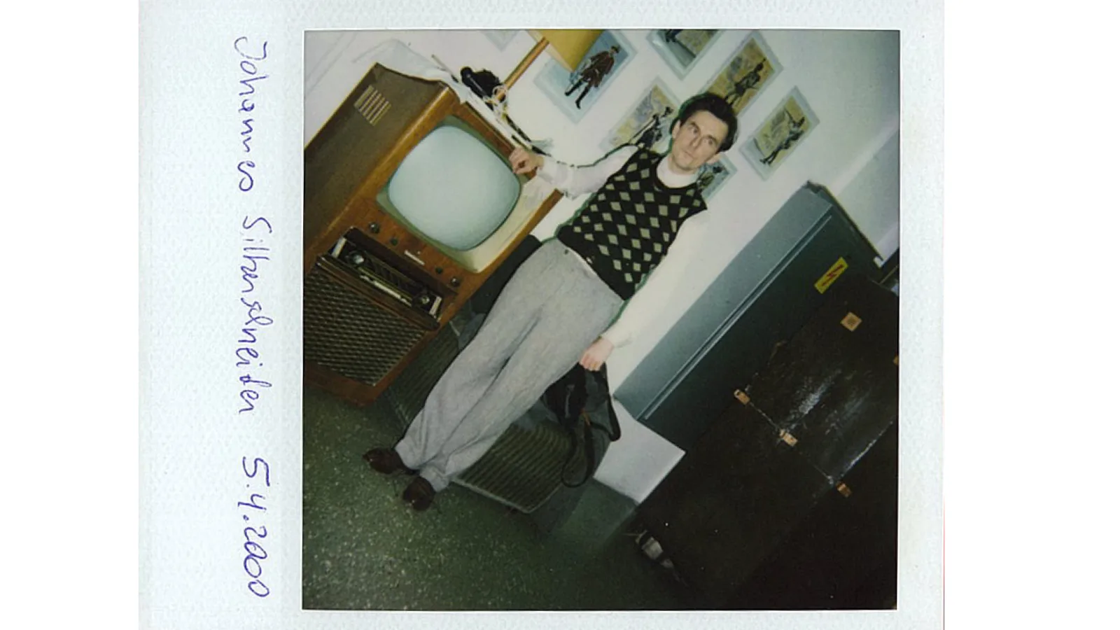 Kostümanprobe Johannes Silberschneider, Polaroid, 5.4.2000