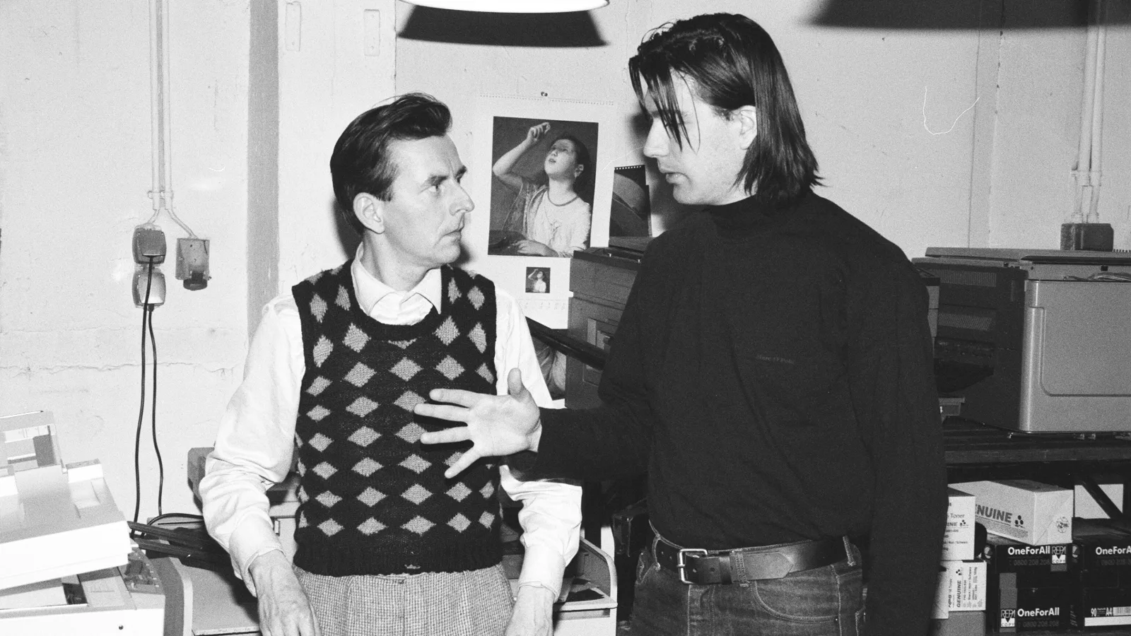Dreharbeiten zu „Copy Shop“, April 2000, Johannes Silberschneider, Virgil Widrich