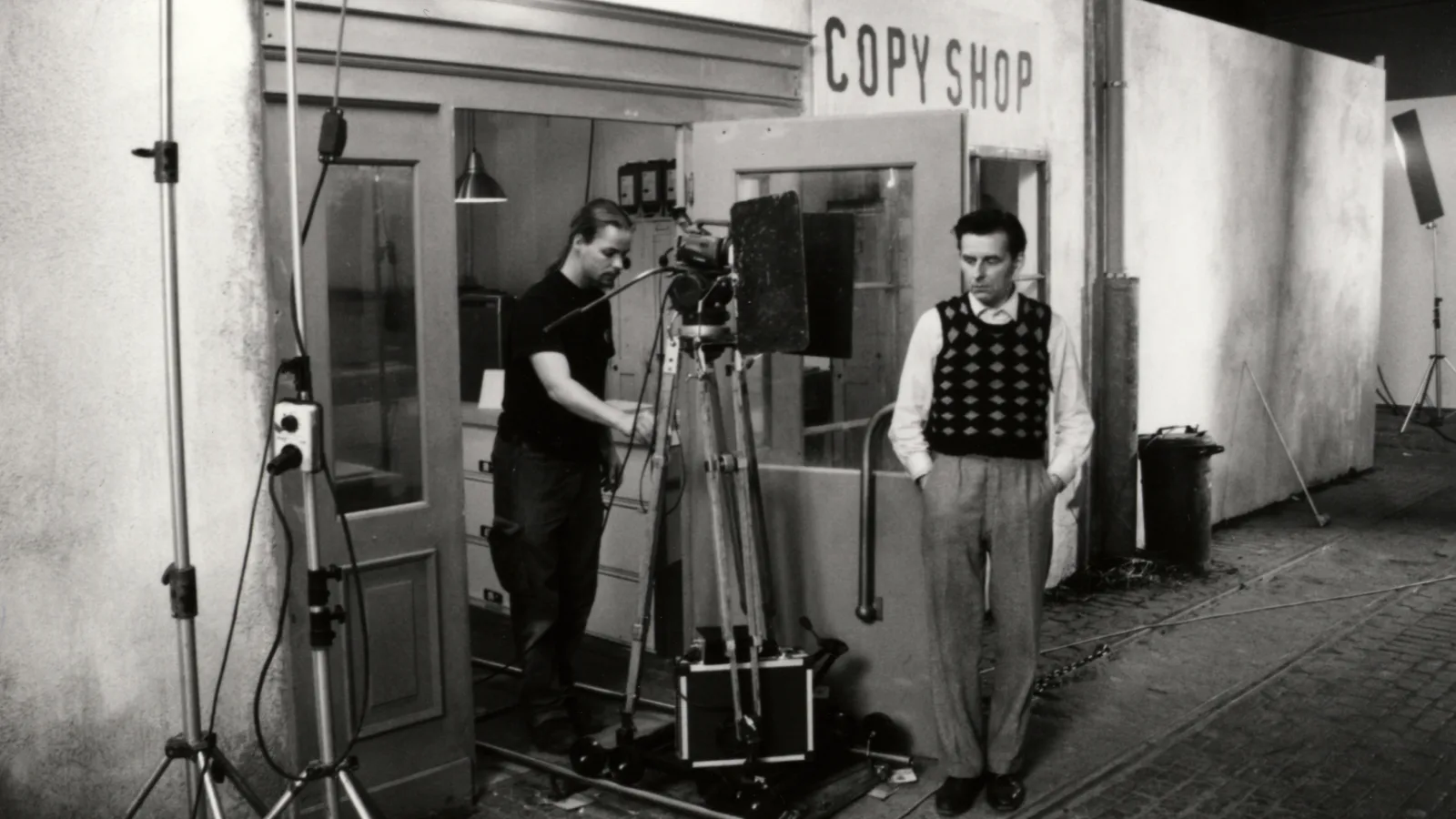 Dreharbeiten zu „Copy Shop“, April 2000, Volkmar Geiblinger, Johannes Silberschneider