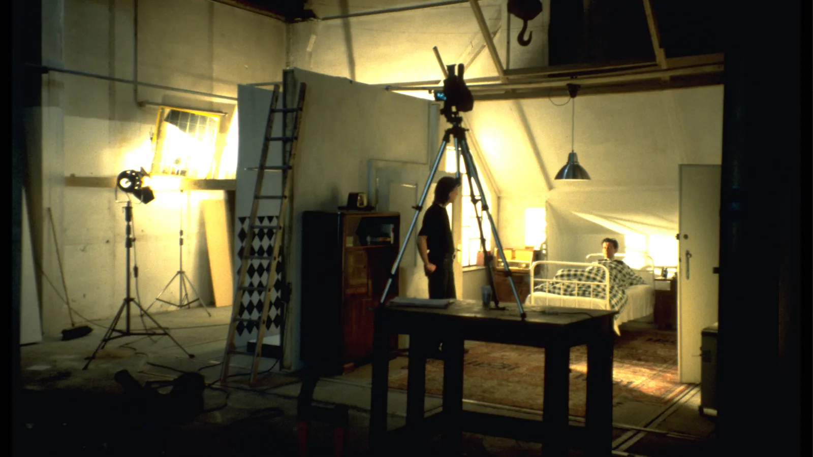 Dreharbeiten zu „Copy Shop“, April 2000, Virgil Widrich, Johannes Silberschneider