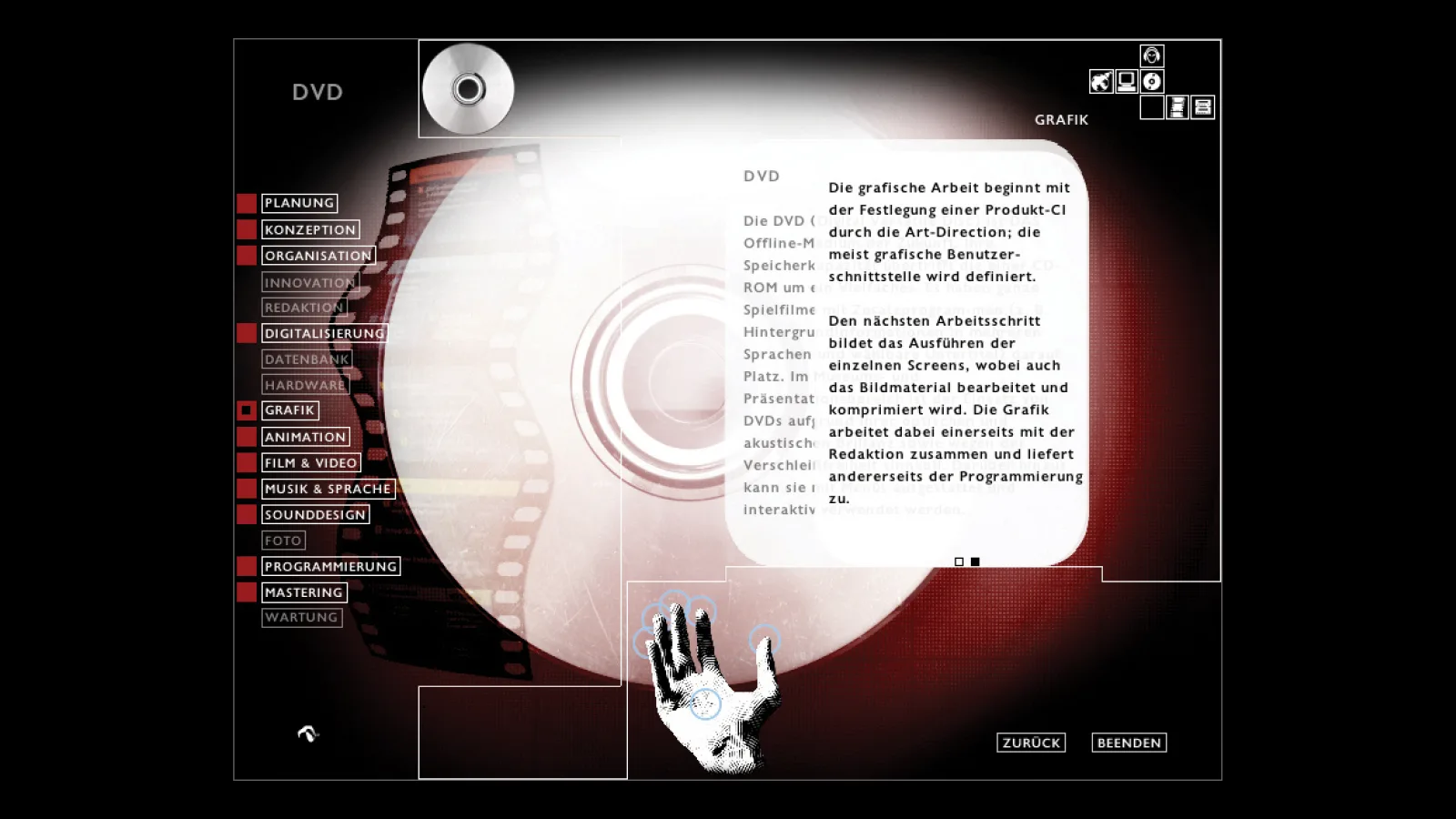 CD-ROM “Hands on Media”, screenshot, 2000