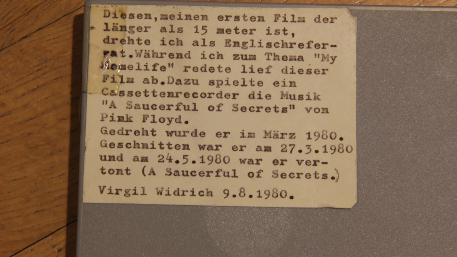 Super-8-Filmschachtel „My Homelife“, 1980