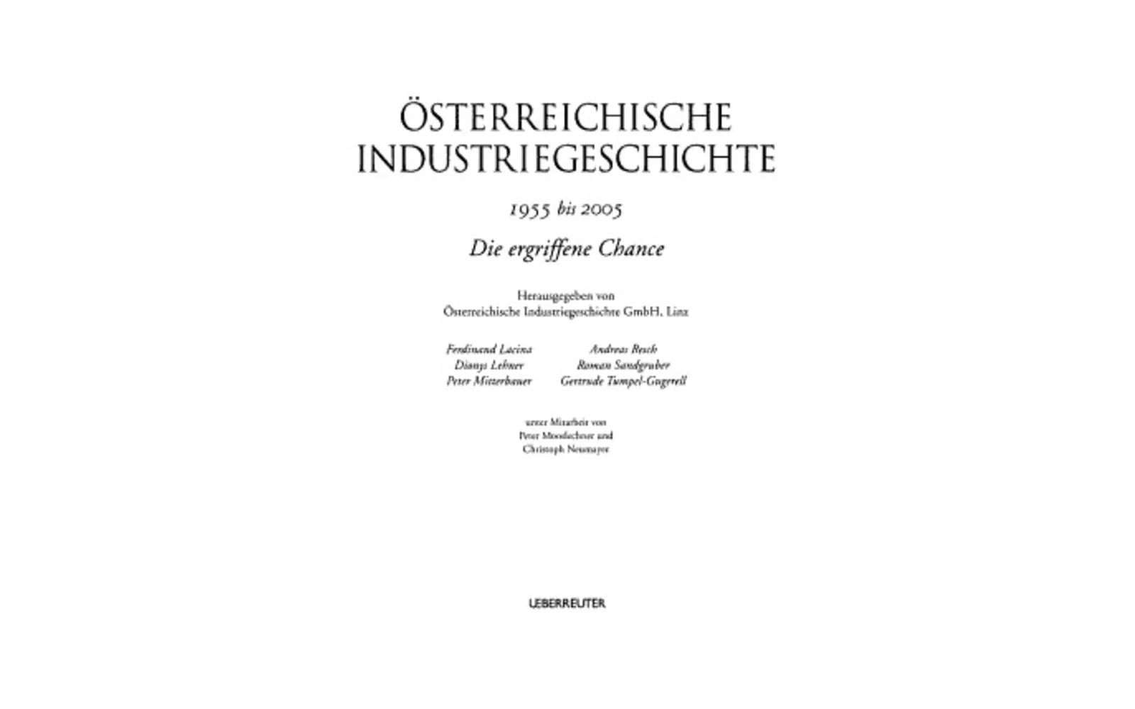 Buchcover „Österreichische Industriegeschichte 1955–2005“