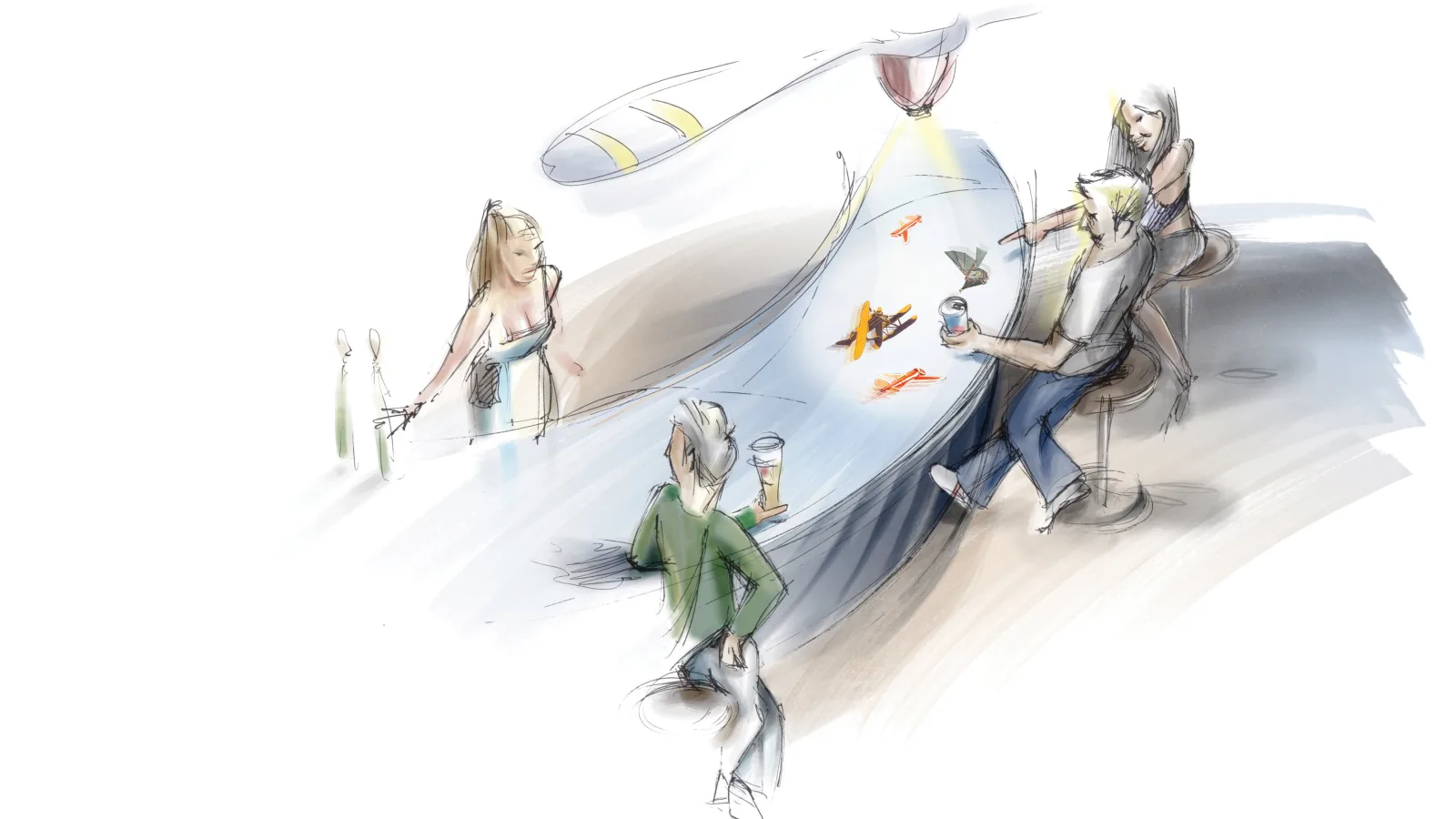 “Mayday Bar” at Hangar-7, illustration: Martin Osen