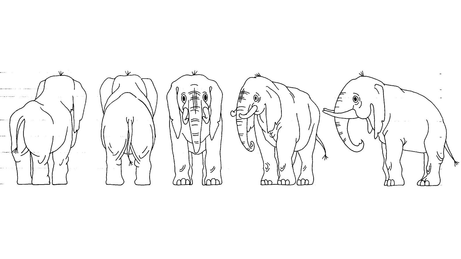 „Robbi – Abenteuer auf CD-ROM“, I-Motion Ges.m.b.H., Elefant „turn around sheet“, 1996
