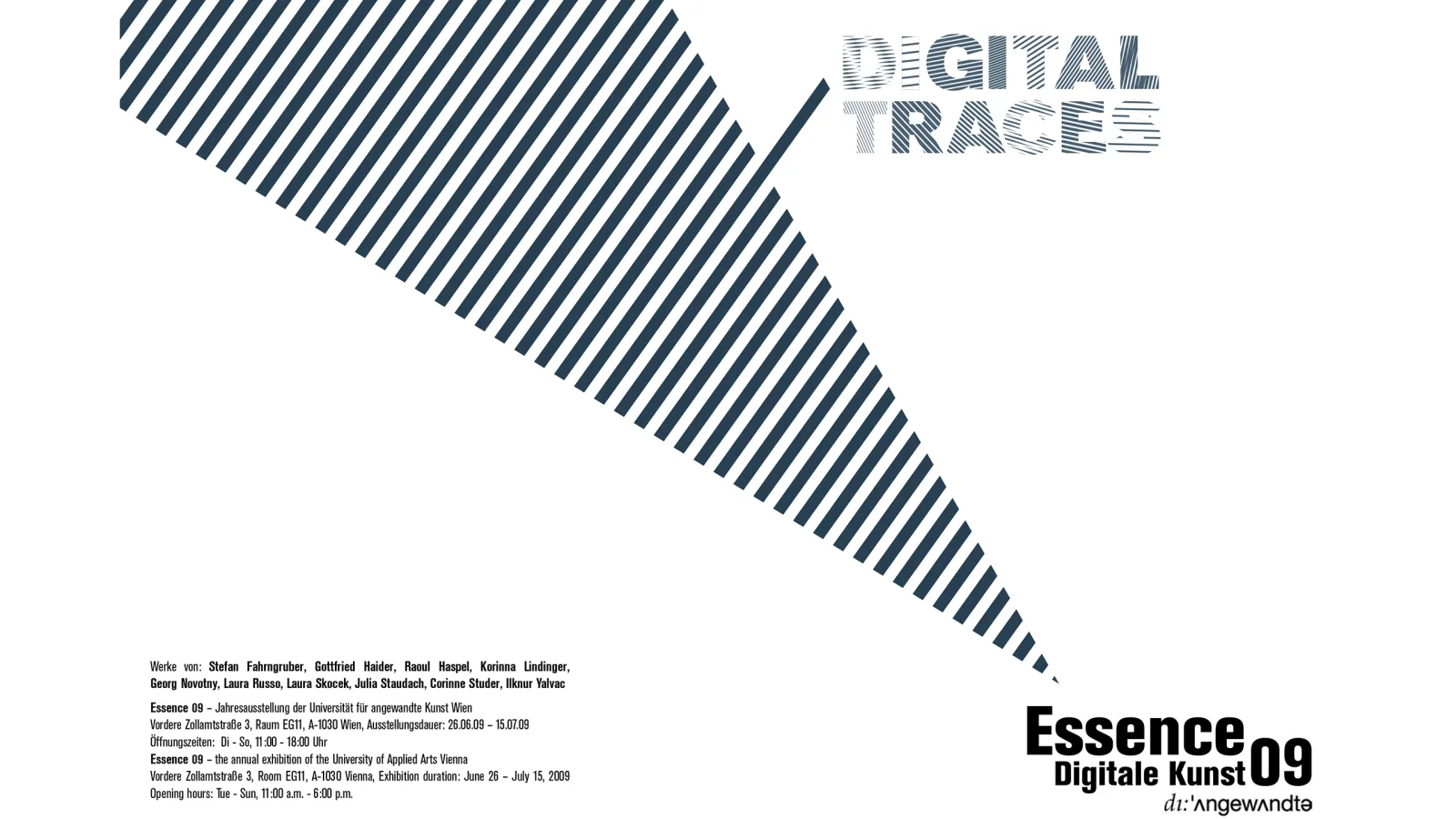 Catalogue “Digital Traces” for “Essence09”, graphic design: Conny Zenk