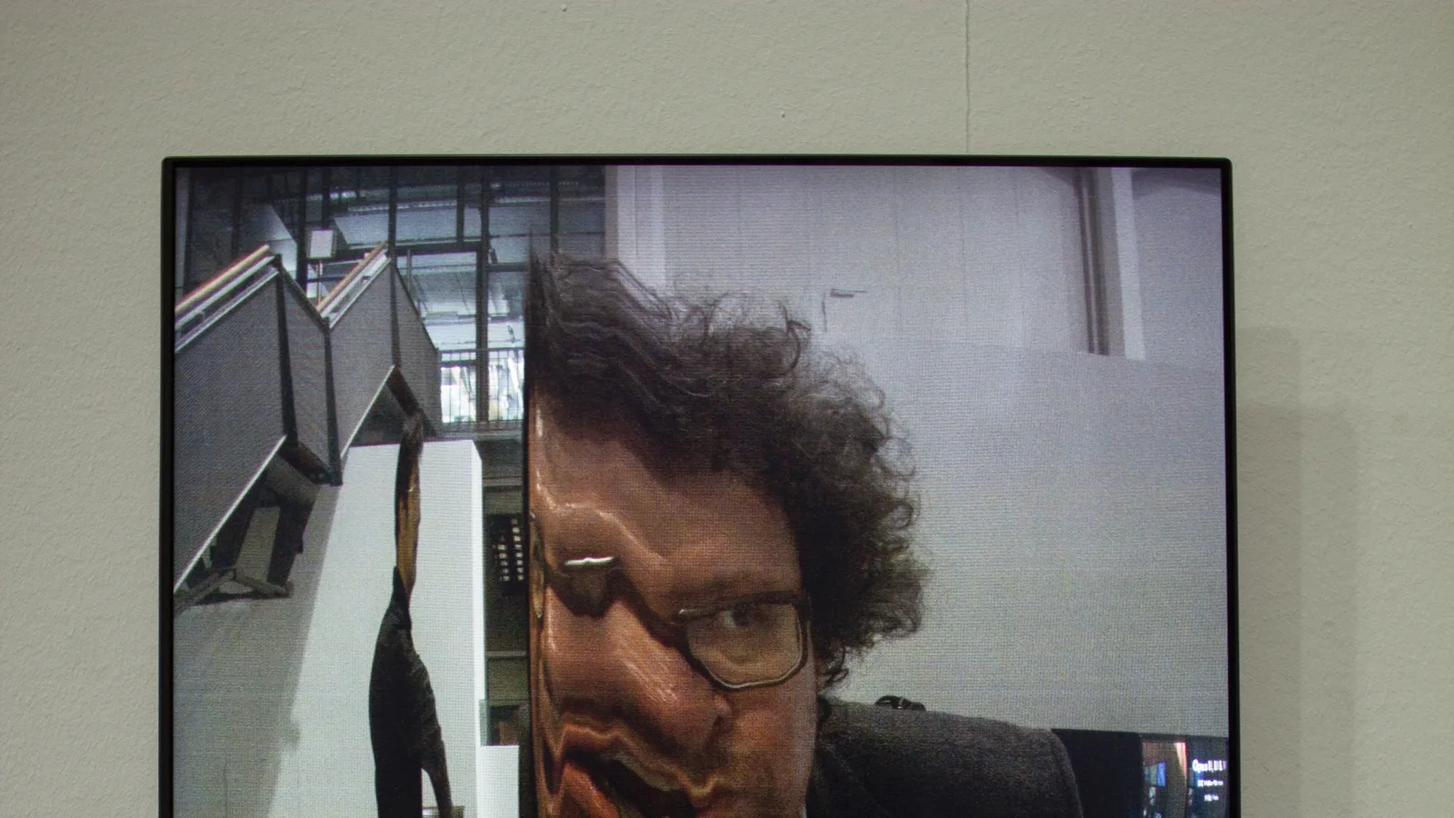 „tx-mirror“, Echtzeitinstallation von Martin Reinhart und Virgil Widrich, ZKM-Karlsruhe, 2018. Foto: Virgil Widrich