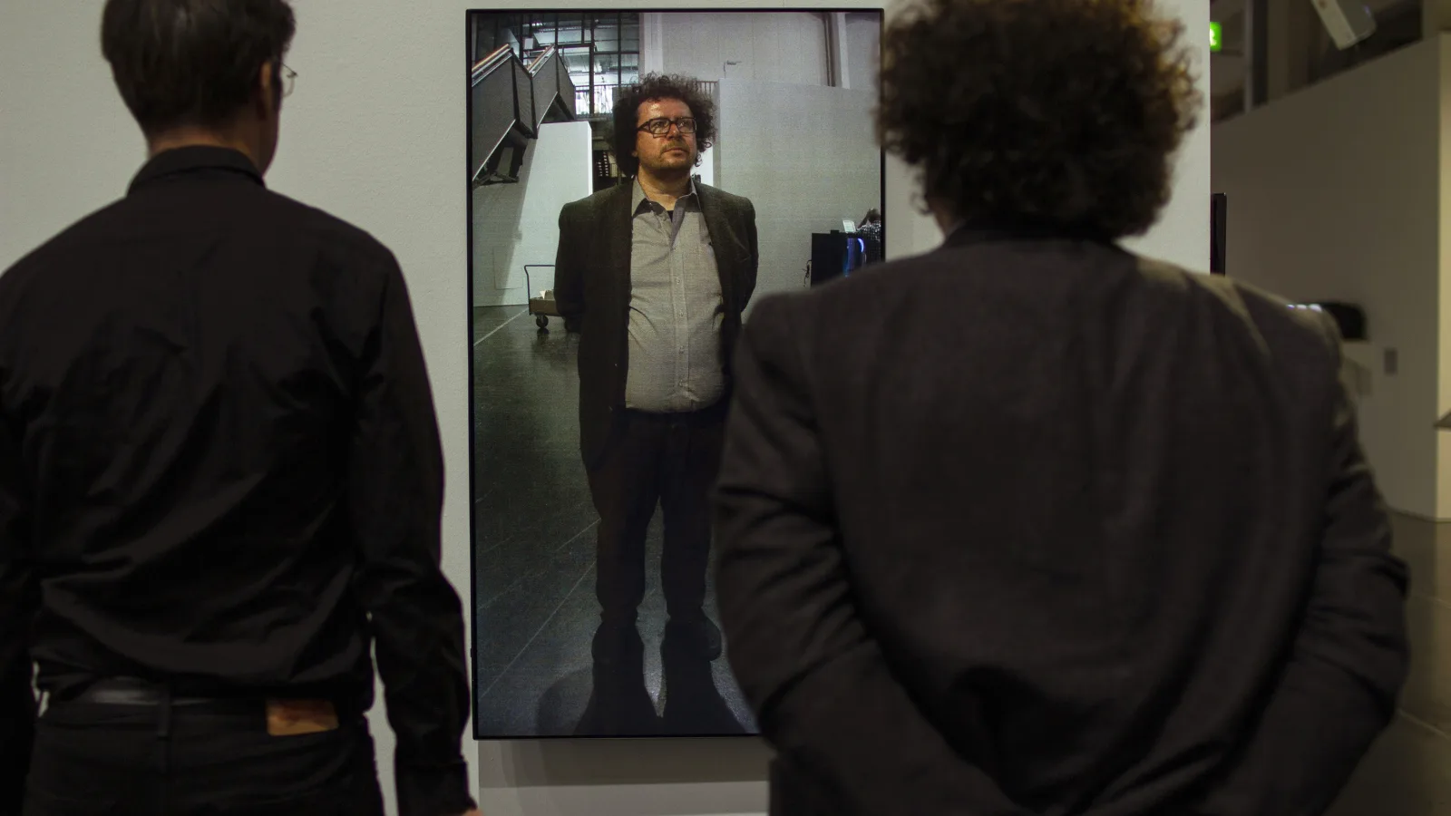 „tx-mirror“, Echtzeitinstallation von Martin Reinhart und Virgil Widrich, ZKM-Karlsruhe, 2018. Foto: Virgil Widrich